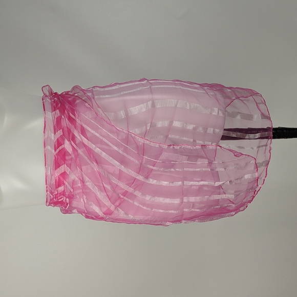 Scarf Sarong Pink Stripe Sheer NEW - Picture 3 of 7